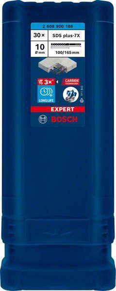 Bosch Kırıcı Delici Uç SDS-Plus-7X Expert 10x165 mm (30 Adet) 