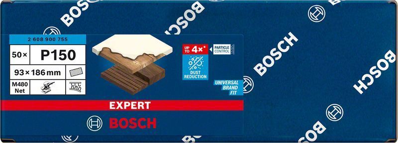 Bosch Ağ Zımpara Expert M480 93x186 mm 150 Kum (50 Adet) 