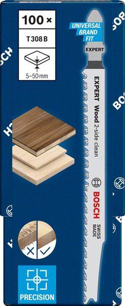 Bosch Dekupaj Testere Bıçağı Expert ExCleanfWood T308B (100 Adet) 