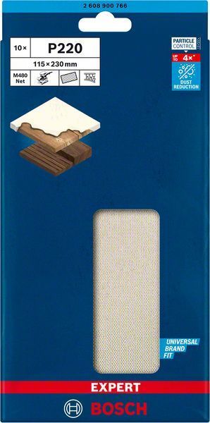 Bosch Ağ Zımpara Expert M480 115x230 mm 220 Kum (10 Adet) 
