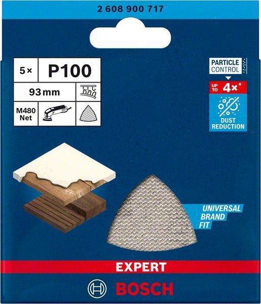 Bosch Ağ Zımpara Expert M480 93x93 mm 100 Kum (5 Adet) 