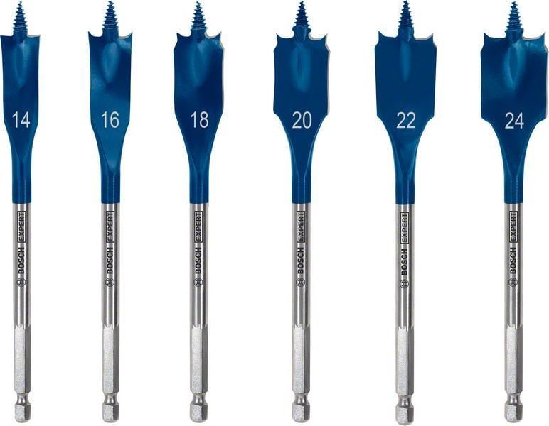 Bosch Ahşap Matkap Uç Expert SCS Yaprak HEX Set (6 Parça) (14-24 mm) 
