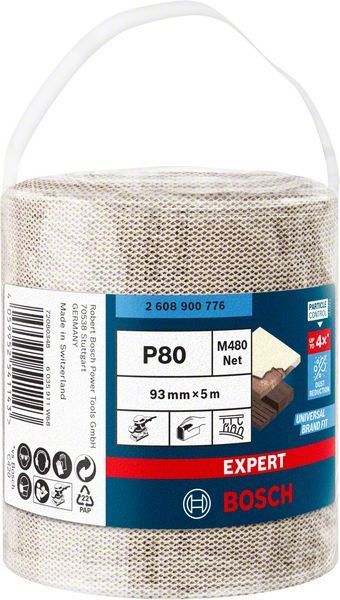 Bosch Ağ Zımpara Expert M480 93 mm x 5 Mt80 Kum (1 Adet) 