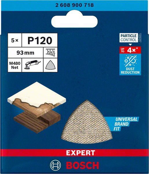 Bosch Ağ Zımpara Expert M480 93x93 mm 120 Kum (5 Adet) 