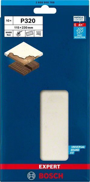 Bosch Ağ Zımpara Expert M480 115x230 mm 320 Kum (10 Adet) 