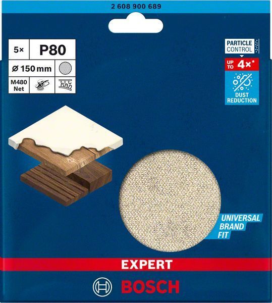 Bosch Ağ Zımpara Expert M480 Ø150 mm 80 Kum (5 Adet) 
