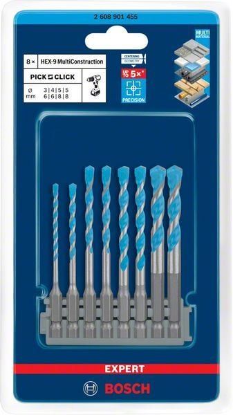 Bosch Beton Matkap Ucu Expert ImpactC HEX-9 MC (8 Adet) 