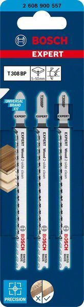 Bosch Dekupaj Testere Bıçağı Expert ExCleanfWood T308 BP (3 Adet) 