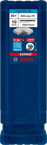 Bosch Kırıcı Delici Uç SDS-Plus-7X Expert 10x215 mm (50 Adet) 