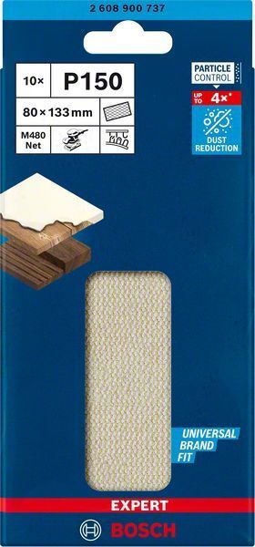 Bosch Ağ Zımpara Expert M480 80x133 mm 150 Kum (10 Adet) 