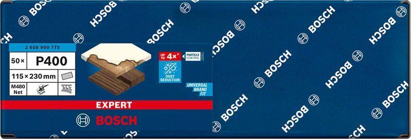 Bosch Ağ Zımpara Expert M480 115x230 mm 400 Kum (50 Adet) 