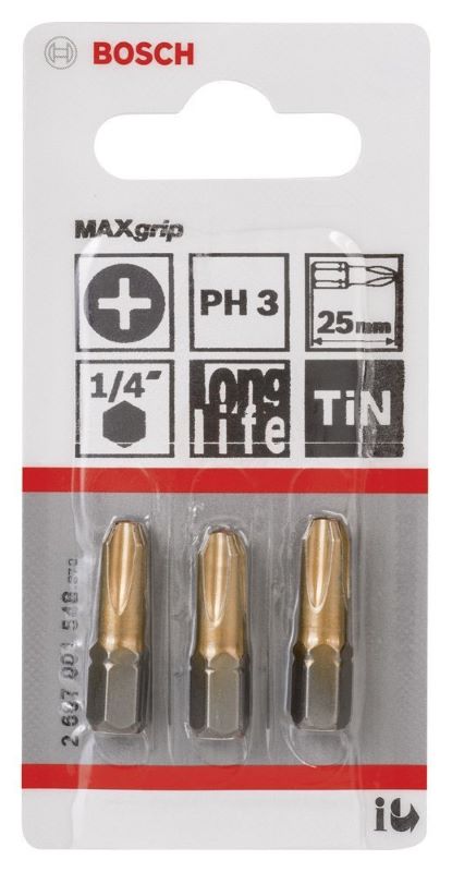 Bosch Maxgrip Vidalama Ucu Ph3X25 Mm 3 Lü 