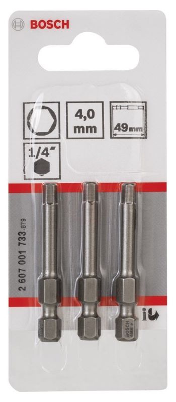 Bosch Vidalama Ucu Extra Hard HEX4x49 mm (3 Adet) 