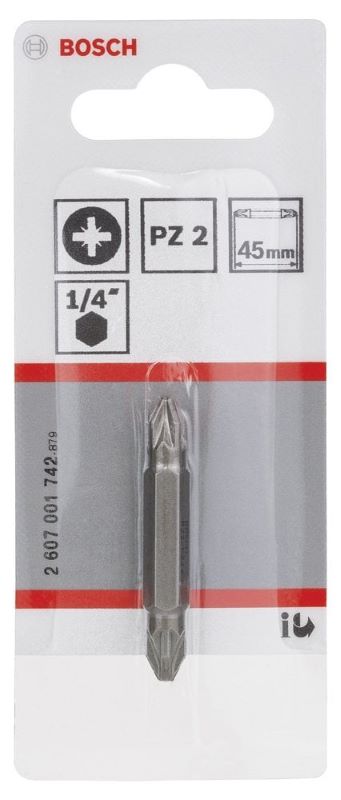 Bosch Vidalama Ucu Çift Taraflı Extra Hard PZ2-PZ2x45 mm (1 Adet) 
