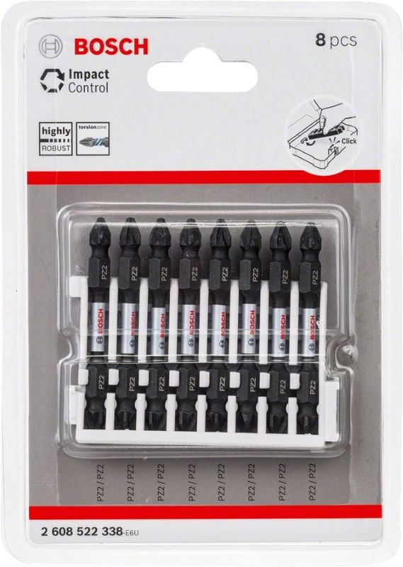 Bosch Vidalama Ucu Çift Taraflı Impact Control PZ2-PZ2x65 mm (8 Adet) 