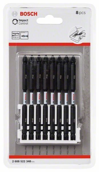 Bosch Vidalama Ucu Çift Taraflı Impact Control PH2-PZ2x110 mm (8 Adet) 