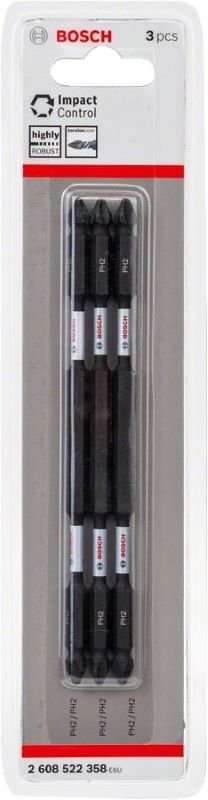 Bosch Vidalama Ucu Çift Taraflı Impact Control PH2x150 mm (3 Adet) 