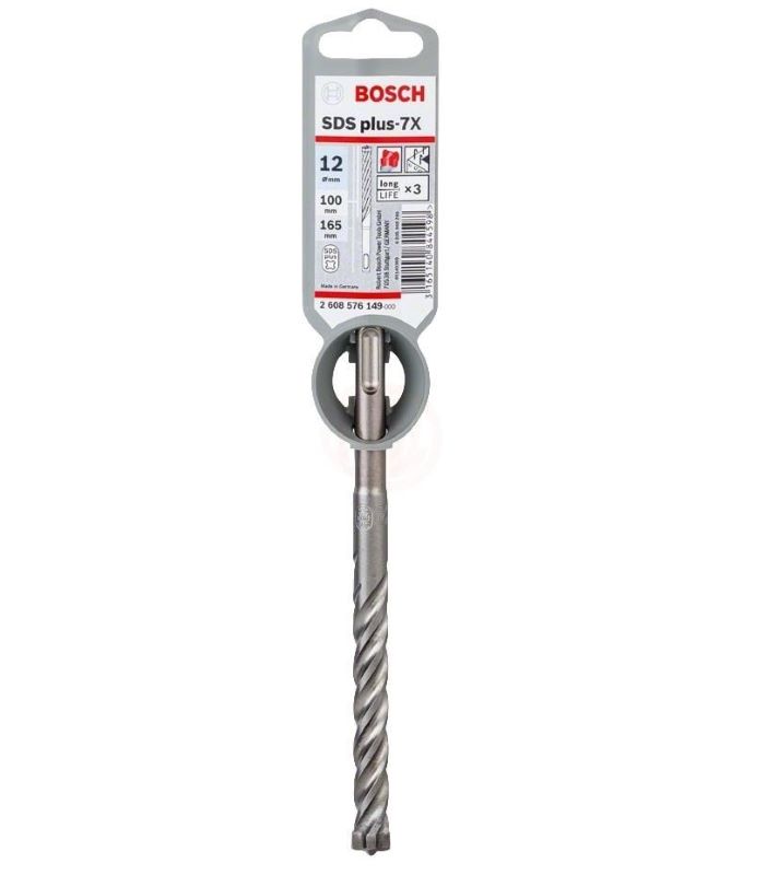 - Bosch SDS Plus-7X Kırıcı Delici Uç 12,0x165 mm (1 Adet) 