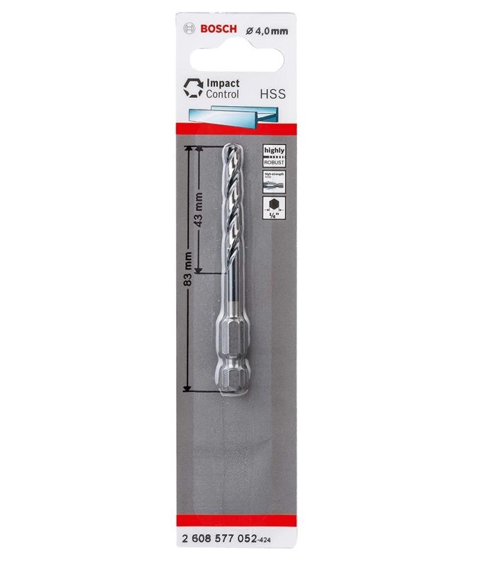 Bosch Metal Matkap Ucu Impact Control HSS Altıgen Şaft 4,0x83 mm 