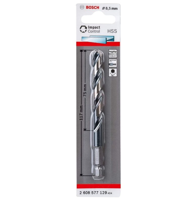 Bosch Metal Matkap Ucu Impact Control HSS Altıgen Şaft 8,5x117 mm 