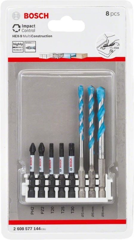 Bosch Vidalama ve Delme Ucu Impact Control Multi Construction Set (8 Parça) 