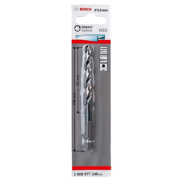Bosch Metal Matkap Ucu Impact Control HSS Altıgen Şaft 6,8x109 mm 