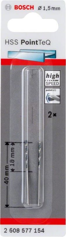 Bosch Metal Matkap Ucu HSS PointTeQ (DIN 338) 1,5 mm (2 Adet) 