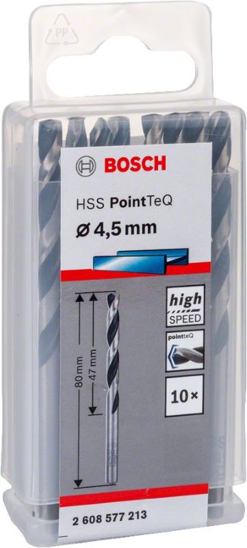 Bosch Metal Matkap Ucu HSS PointTeQ (DIN 338) 4,5 mm (10 Adet) 