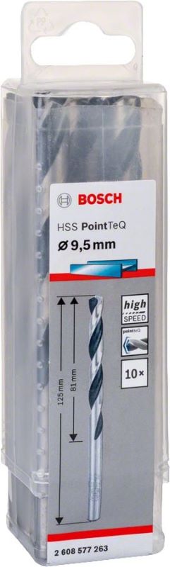 Bosch Metal Matkap Ucu HSS PointTeQ (DIN 338) 9,5 mm (10 Adet) 