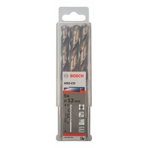 Bosch Metal Matkap Ucu HSS-Co DIN 338 (Altın) 12,0x151 mm (5 Adet) 