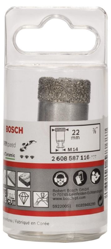 Bosch Kuru Elmas Delici Uç DrySpeed Best For Ceramic 22x35 mm 