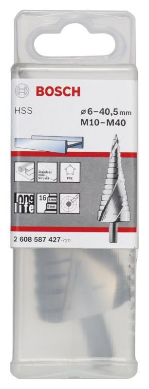 Bosch Spiral Kanallı HSS 16 Kademeli Matkap Ucu Üç Yüzeyli Şaft M10 - M40 