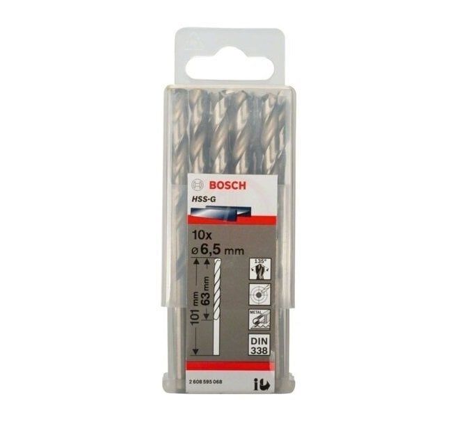 Bosch Metal Matkap Ucu HSS-G DIN 338 (Gümüş) 6,5x101 mm (10 Adet) 