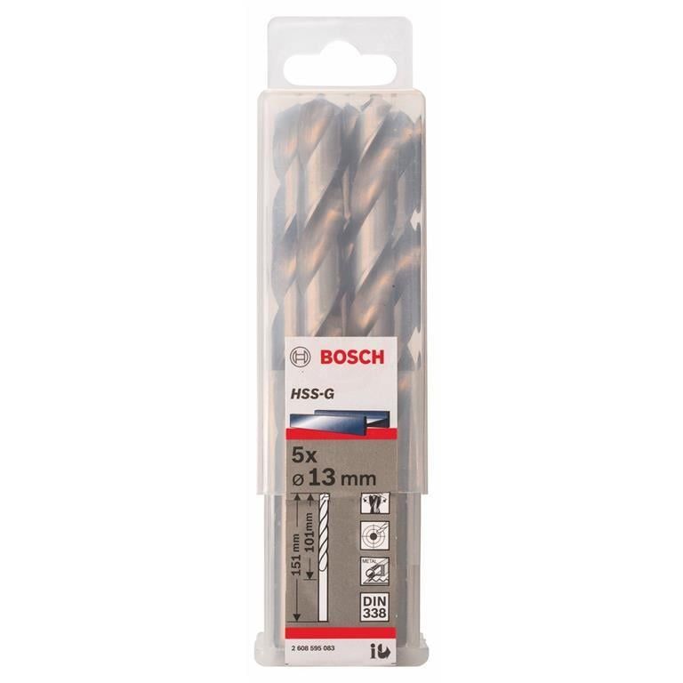 Bosch Metal Matkap Ucu HSS-G DIN 338 (Gümüş) 13,0x151 mm (5 Adet) 