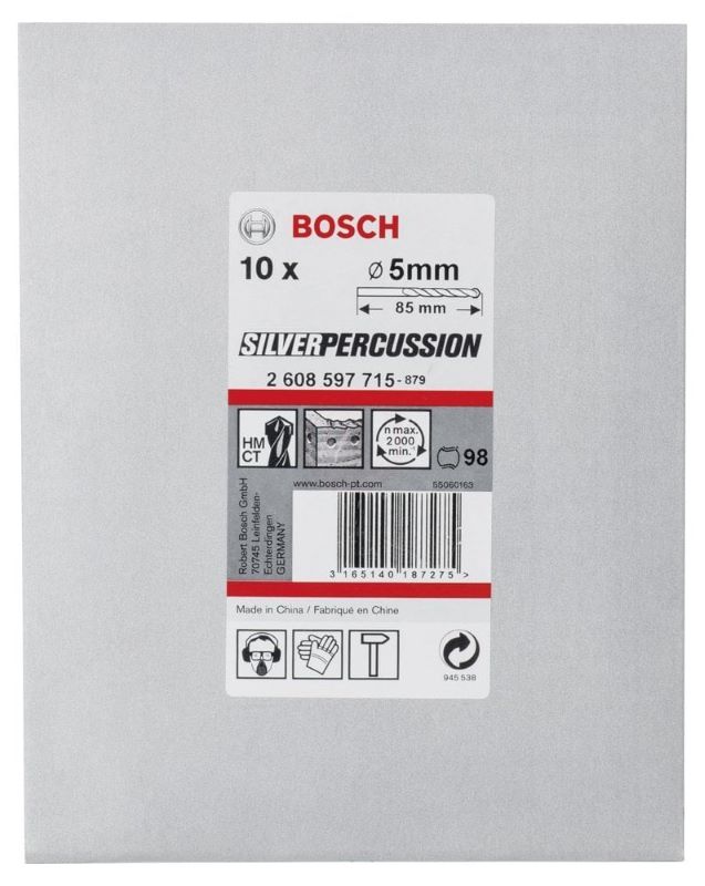 Bosch Beton Matkap Ucu CYL-3 Silver Percussion 5x85 mm (10 Adet) 
