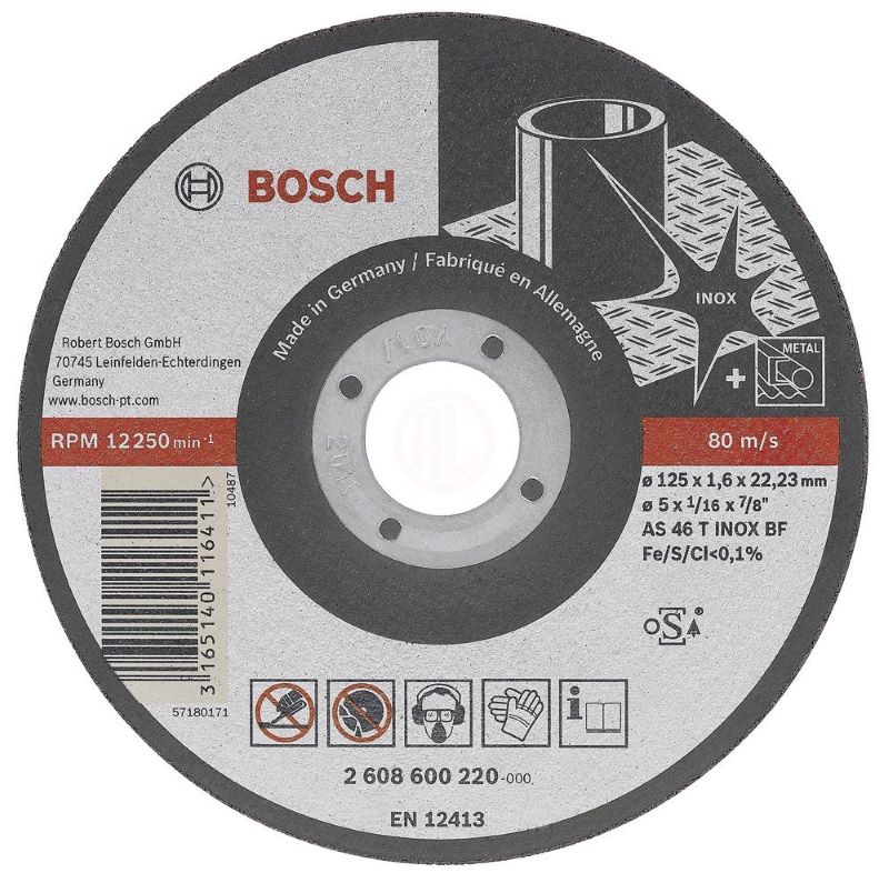 - Bosch Paslanmaz Çelik Kesme Diski Turbo Rapido 115x22,23x1,0 mm (A 60 W BF 41) 