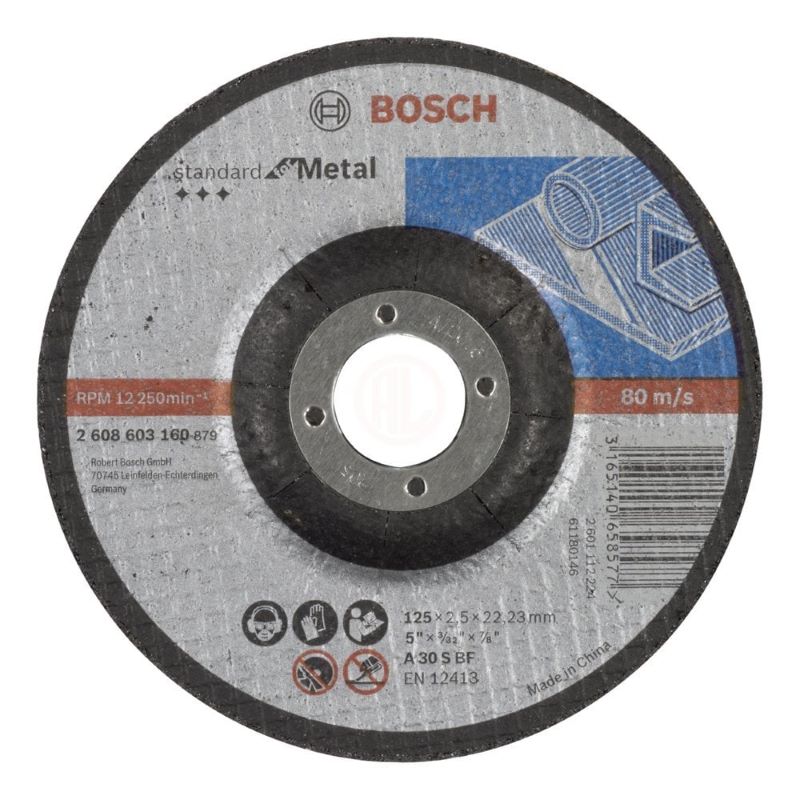 Bosch Kesme Diski Standard For Metal Bombeli 125x22,23x2,5 mm (A 30 S BF) 