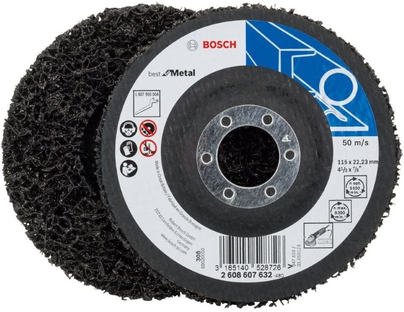 Bosch Metal Taşlama Keçe Zımpara Diski Best For Metal 125x22,23 mm Siyah 