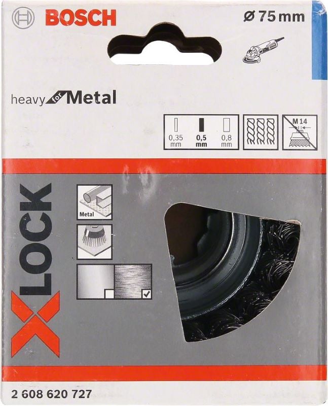 Bosch X-Lock Çelik Burgulu Çanak Fırça Heavy For Metal 75x0,50 mm 