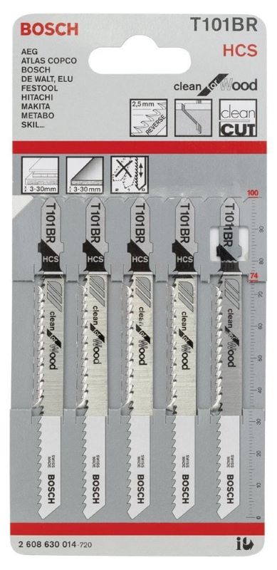 Bosch Dekupaj Testere Bıçağı Clean For Wood T 101 BR 100 mm (5 Adet) 