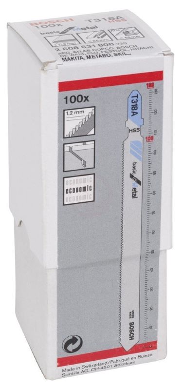 Bosch Dekupaj Testere Bıçağı Basic for Metal T 318 A 132 mm (100 Adet) 
