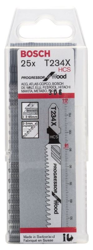 Bosch Dekupaj Testere Bıçağı Progressor For Wood T 234 X 117 mm (25 Adet) 