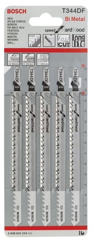 Bosch Dekupaj Testere Bıçağı Speed For Wood T 344 DF 152 mm (5 Adet) 