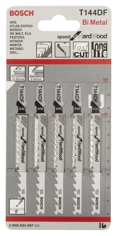 Bosch Dekupaj Testere Bıçağı Speed For Wood T 144 DF 100 mm (5 Adet) 