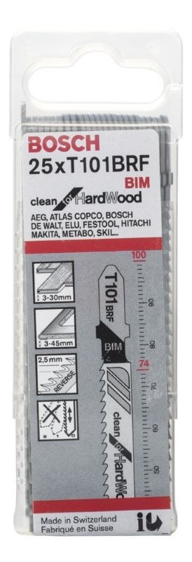 Bosch Dekupaj Testere Bıçağı Clean For HardWood T 101 BRF 100 mm (25 Adet) 