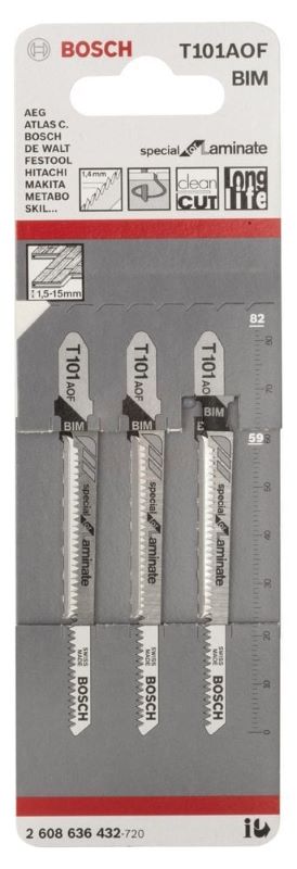 Bosch Dekupaj Testere Bıçağı Special For Laminate T 101 AOF 83 mm (3 Adet) 