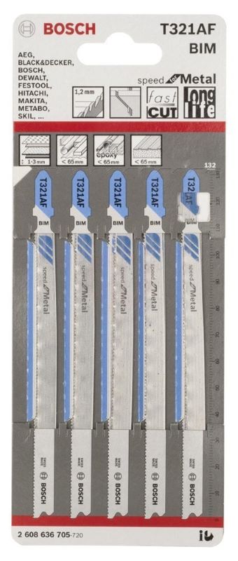 Bosch Dekupaj Testere Bıçağı Speed For Metal T 321 AF 132 mm (5 Adet) 