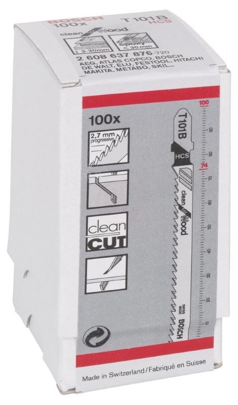 Bosch Dekupaj Testere Bıçağı Clean For Wood T 101 B 100 mm (100 Adet) 
