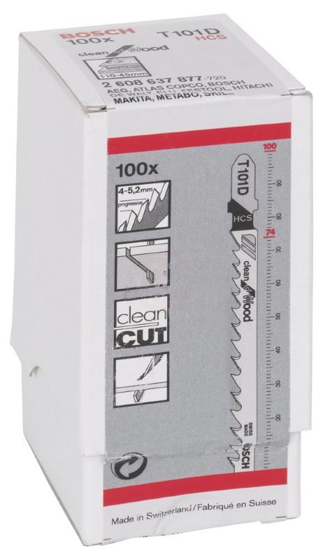 Bosch Dekupaj Testere Bıçağı Clean For Wood T 101 D 100 mm (100 Adet) 