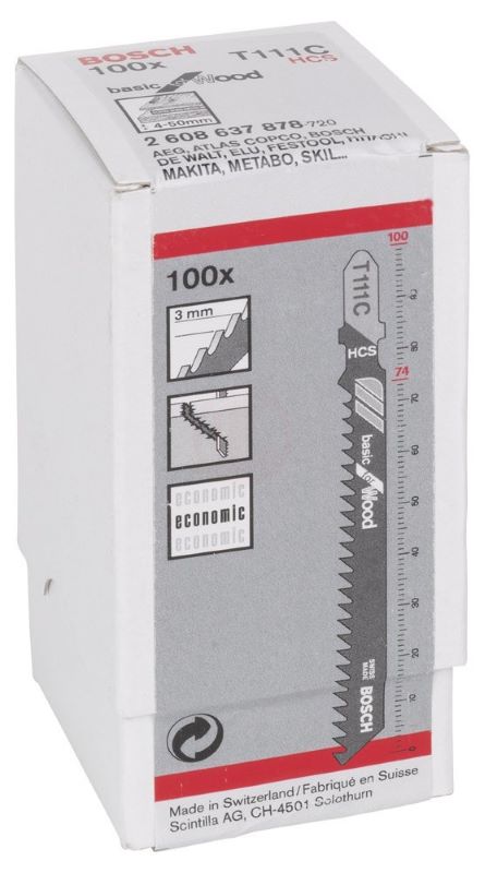 Bosch Dekupaj Testere Bıçağı Basic For Wood T 111 C 100 mm (100 Adet) 